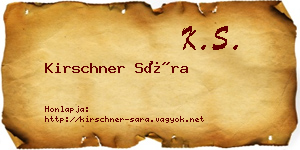 Kirschner Sára névjegykártya